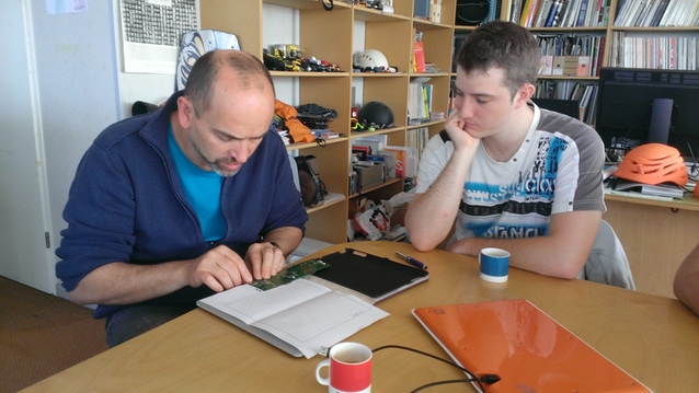 Christophe et Tristan (co-fondateur d'iskn) en pleine réunion